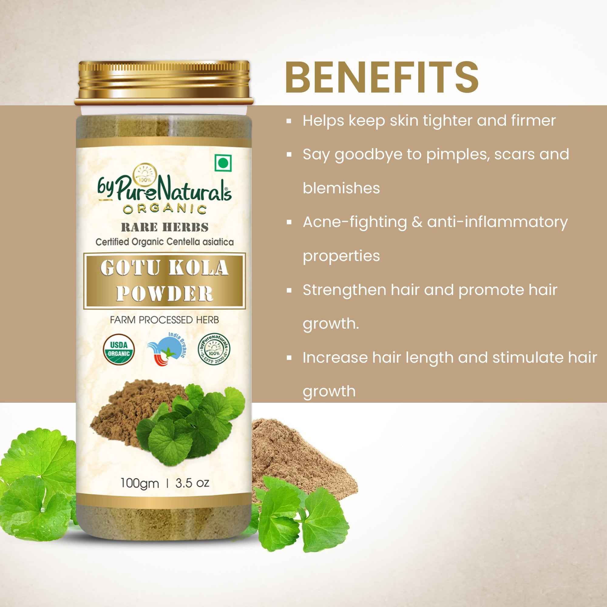 byPureNaturals Organic Gotu Kola Powder - Dista