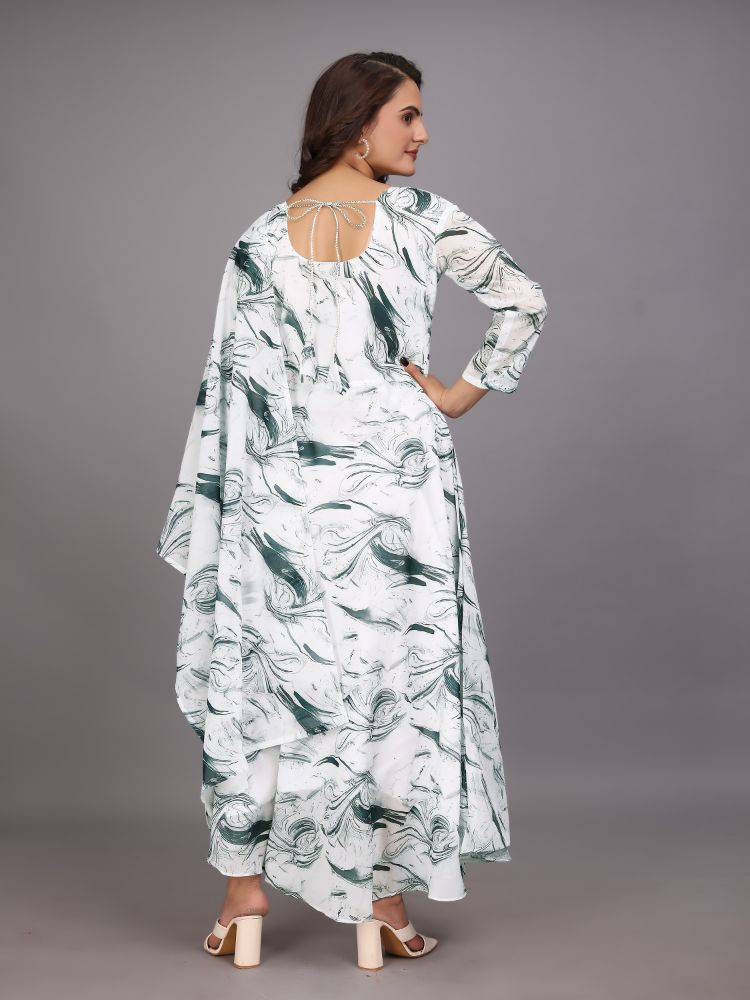Dishitha Creation Women Floral Printed Designer Gown - Green - Distacart