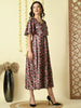 Myshka Women's Multi Printed Velvet Party Dress - Distacart