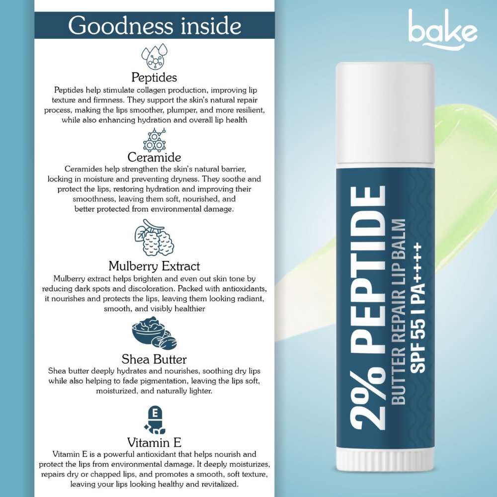 Bake 2% Peptide + Ceramide Butter Brightening Lip Balm SPF 55 PA++++