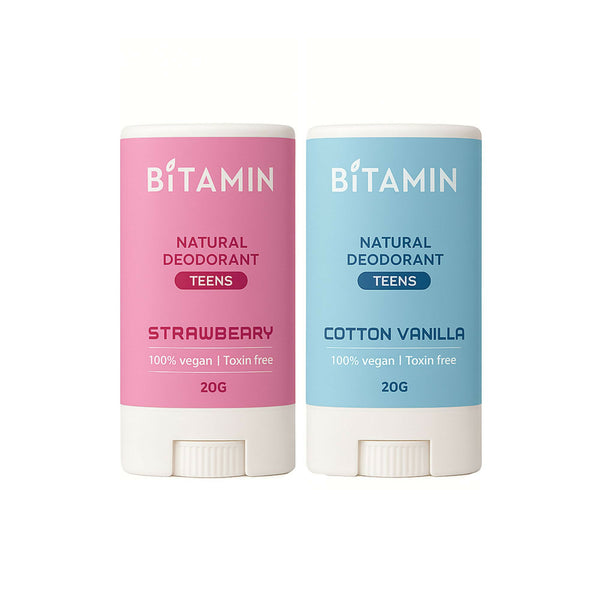 Bitamin Natural Deodorant Strawberry, Cotton Vanilla Teens
