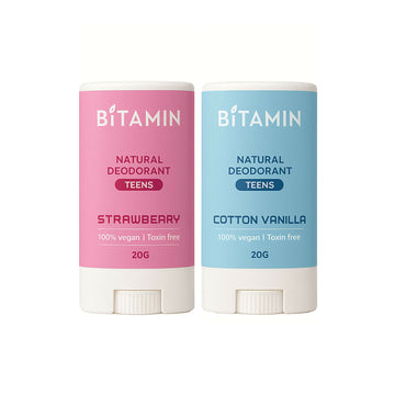 Bitamin Natural Deodorant Strawberry, Cotton Vanilla Teens - Distacart