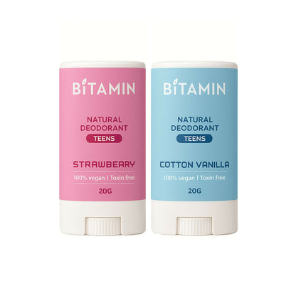 Bitamin Natural Deodorant Strawberry, Cotton Vanilla Teens - Distacart