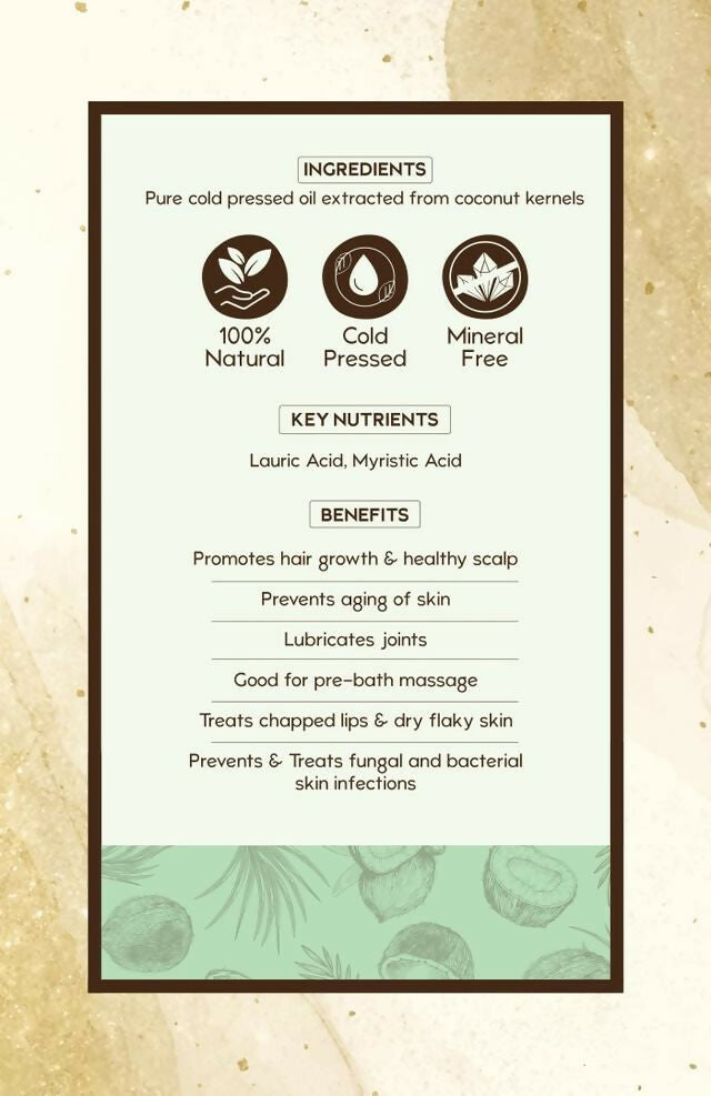 Nat Habit 100% Pure Cold Pressed Coconut Oil - Distacart