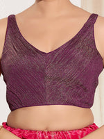 Thumbnail for Joban Fashion Wine Tissue Padded Blouse With Sweetheart Neck Sleeveless - Distacart