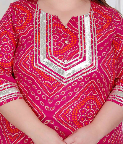 Miravan Plus Size Women'S Embellished Ethnic Cotton Kurta With Palazzo - Distacart