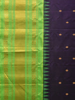 Thumbnail for Green and Blue Gadwal Silk Handloom Saree with Mango Pallu Design - Global Threads - Distacart