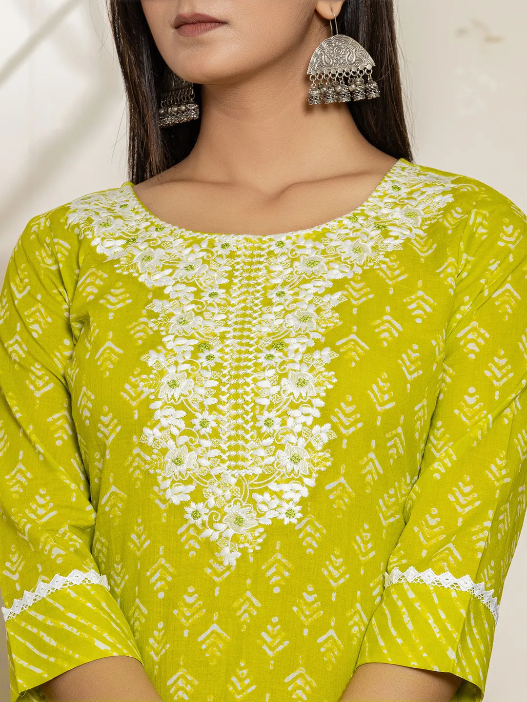 Yufta Green Ethnic Motifs Cotton Straight Kurta Dupatta Set - Distacart