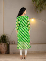 Thumbnail for Yufta Green Georgette Lehriya Kurta