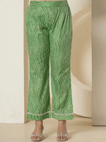 Thumbnail for Yufta Green Patch Work Pure Cotton Straight Kurta And Dupatta Set
