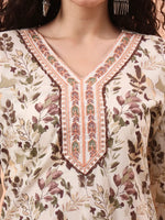 Thumbnail for Yufta Green Straight Thared Work Kurta Trouser Dupatta Set