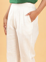Thumbnail for BohoJazz Green Fitted Top with Off-White Trousers Co-ord Set