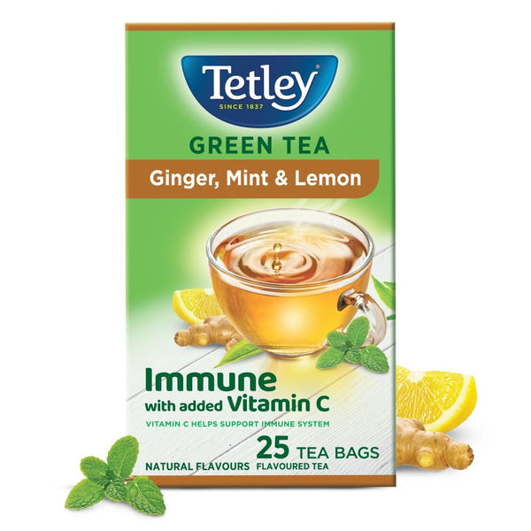 Tetley Green Tea Ginger, Mint and Lemon Tea Bags - Distacart