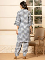 Thumbnail for Yufta Grey Cotton Ikat Co-Ord Set