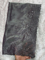 Thumbnail for Evanik Grey Glass Satin Jecquard Weaving With Thread Sequence Work Saree With Blouse - Distacart