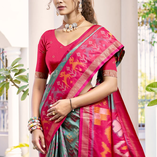 Anaita Grey Silk Saree With Blouse Piece - Distacart