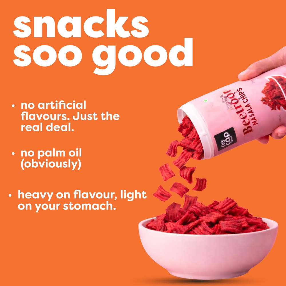 Nocap foods Zero Guilt Healthy Chips - Beetroot Masala - Dista