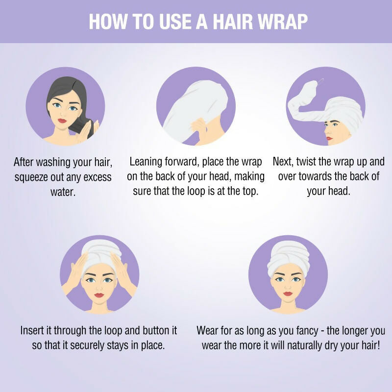 Nykaa Naturals Microfiber Hair Wrap for Frizz Free & Shiny Hair - Lavender - Distacart