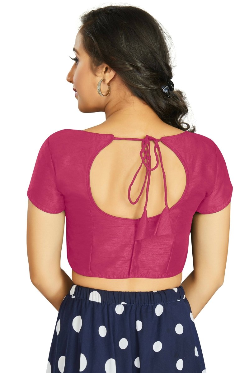 Aastha Fashion Women's Pink Art Silk Designer Festive Wear Readymade Blouse - Distacart