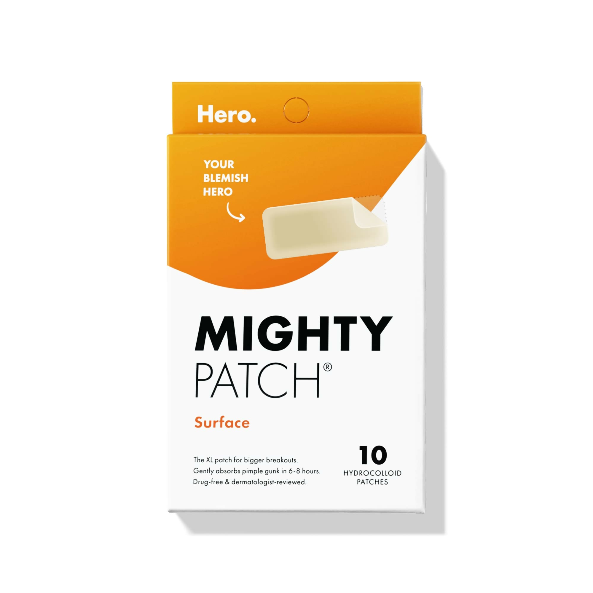 Mighty Patch Surface - Hydrocolloid Large Acne Pimple Patches Spot Treatment for Body and Larger Breakouts on Cheek, Forehead, Chin - Distacart