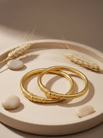 Thumbnail for NVR Women Set of 2 Gold Plated Traditional Kada Bangle - Distacart