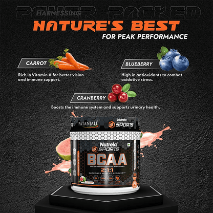 Patanjali Nutrela Sports BCAA Powder Spicy (Guava Flavour) - Distacart