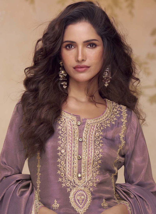 Vegaa Fashion Onion Pink Simar Silk Embroidered Designer Salwar Suit