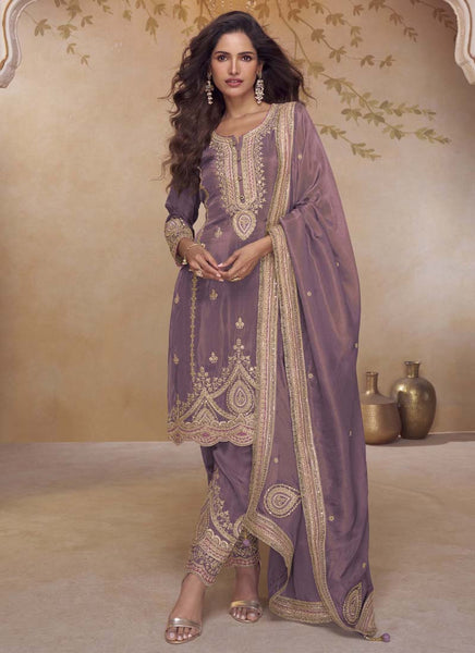 Vegaa Fashion Onion Pink Simar Silk Embroidered Designer Salwar Suit