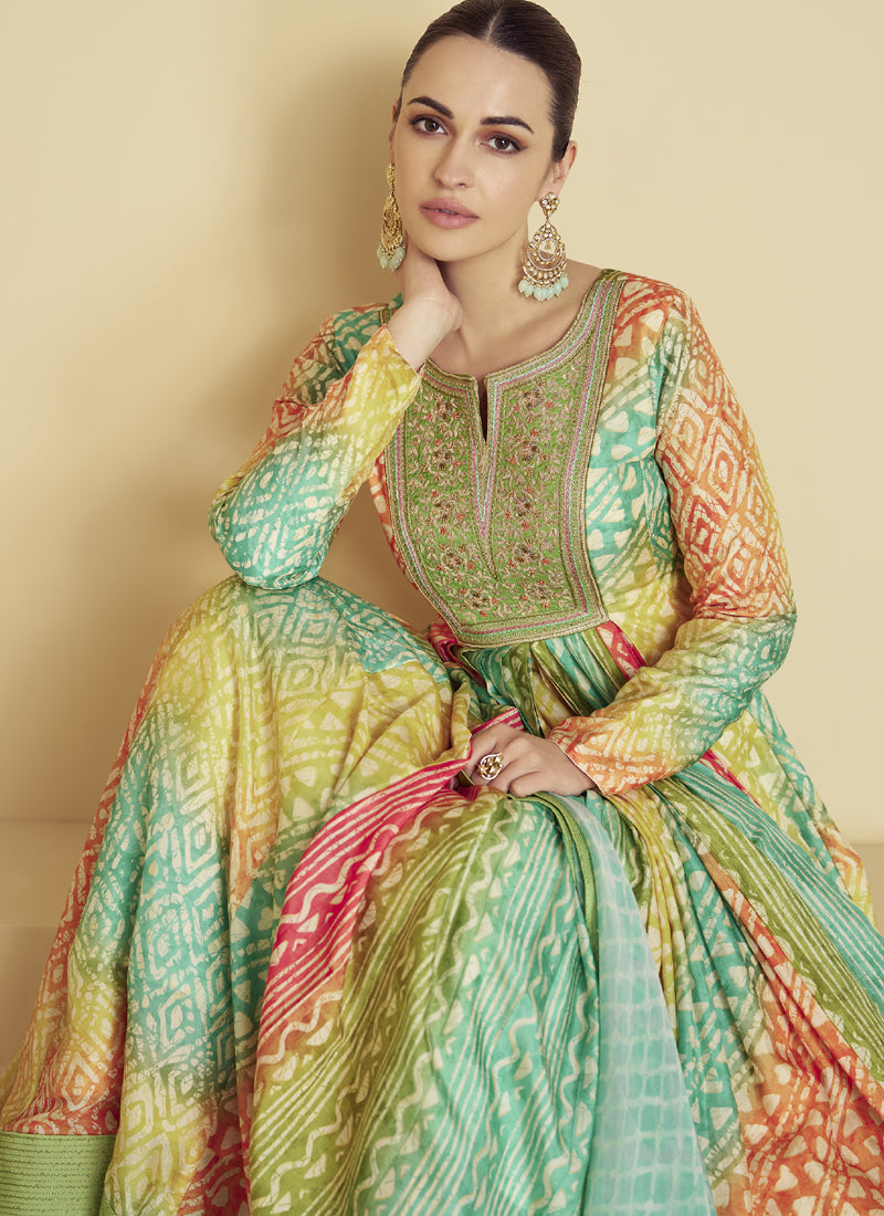 Vegaa Fashion Multicolor Real Muslin Digital Print Anarkali Suit