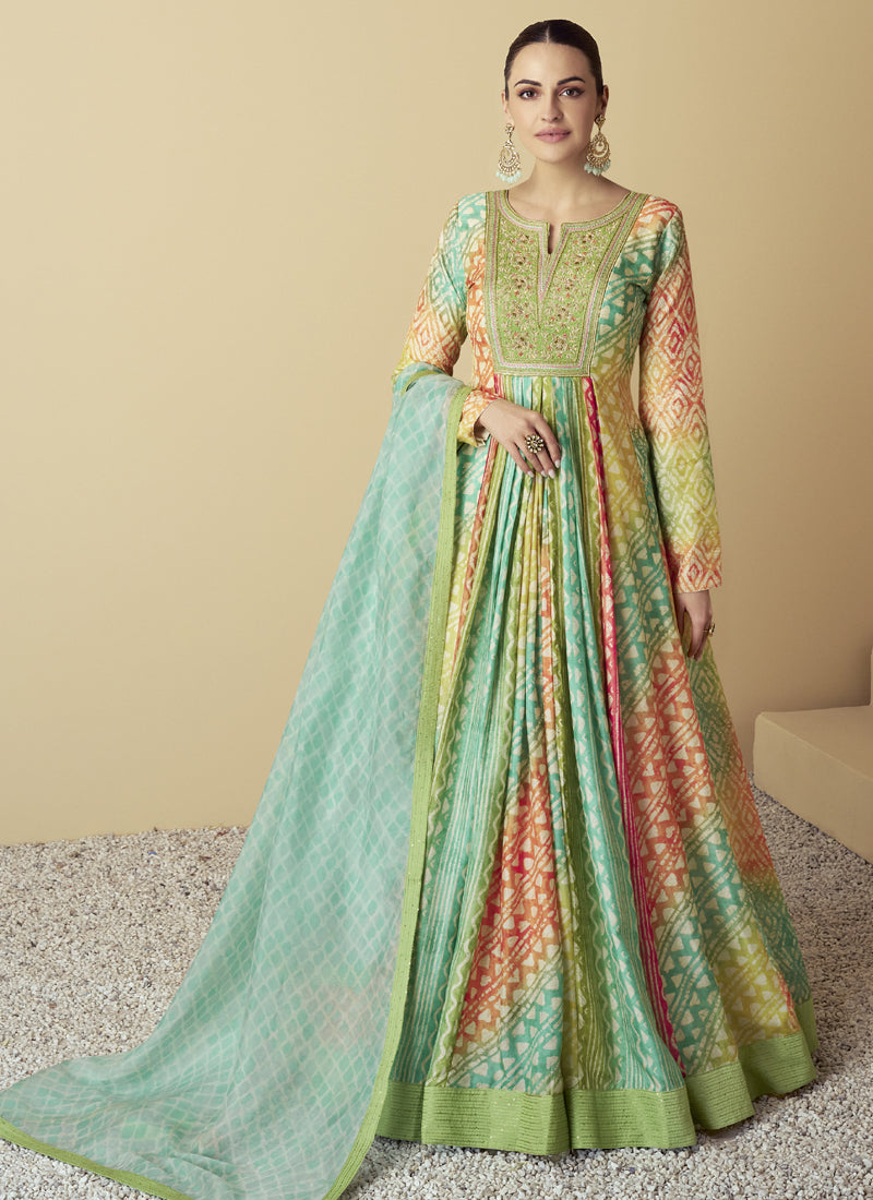 Vegaa Fashion Multicolor Real Muslin Digital Print Anarkali Suit