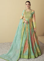 Thumbnail for Vegaa Fashion Multicolor Real Muslin Digital Print Anarkali Suit