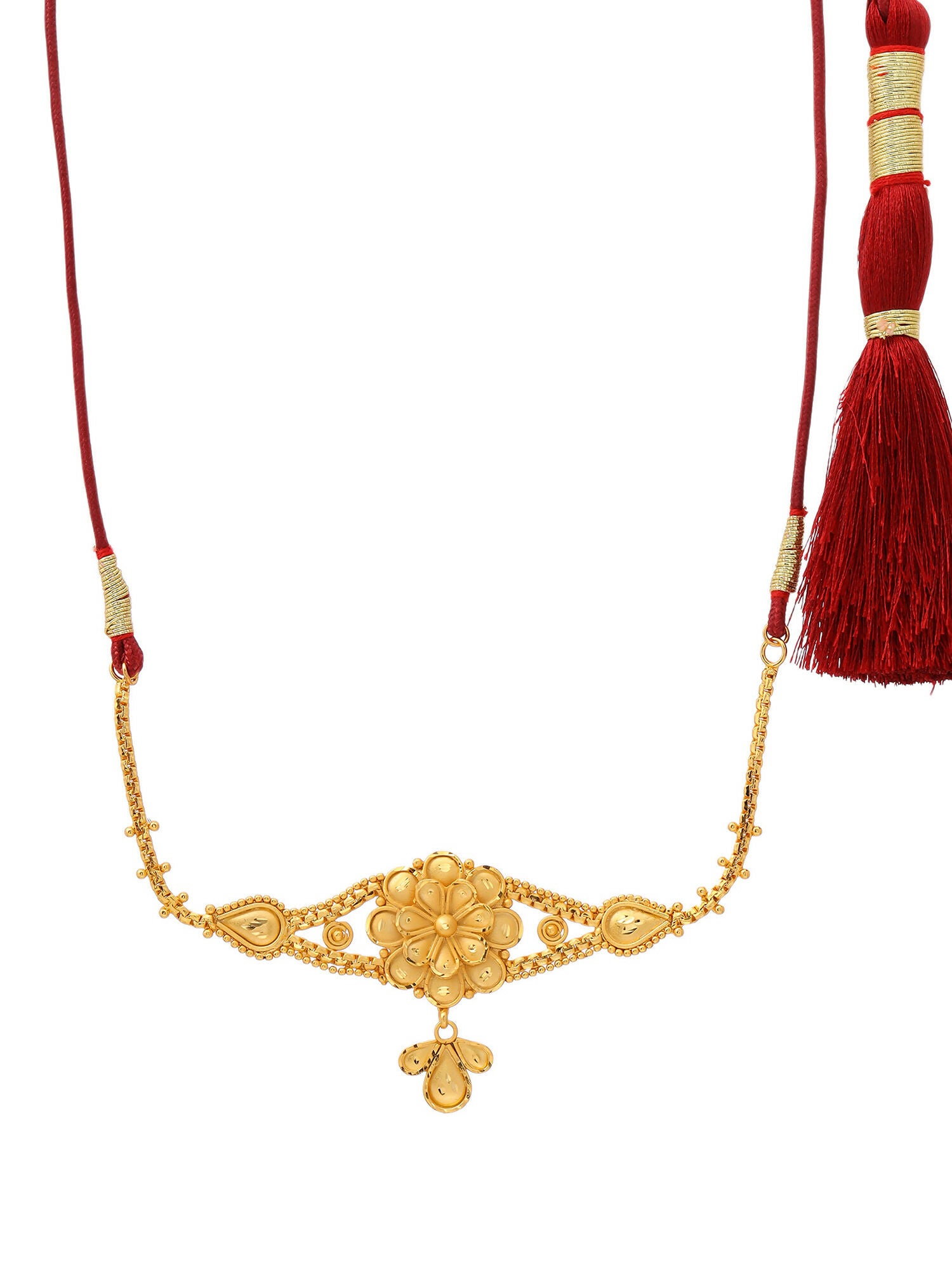 Ruby Raang Golden Traditional Choker with Studs