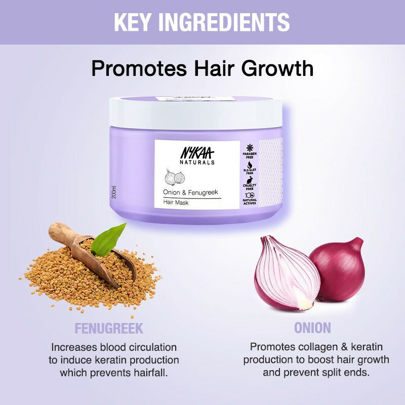 Nykaa Naturals Anti-Hair Fall Sulphate-Free Hair Mask With Onion & Fenugreek - Distacart