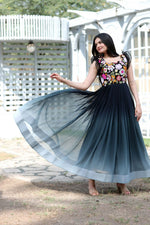 Thumbnail for Jyoti Fashion Women's Black Sequins Embroidery Faux Blooming Anarkali Dress - Distacart