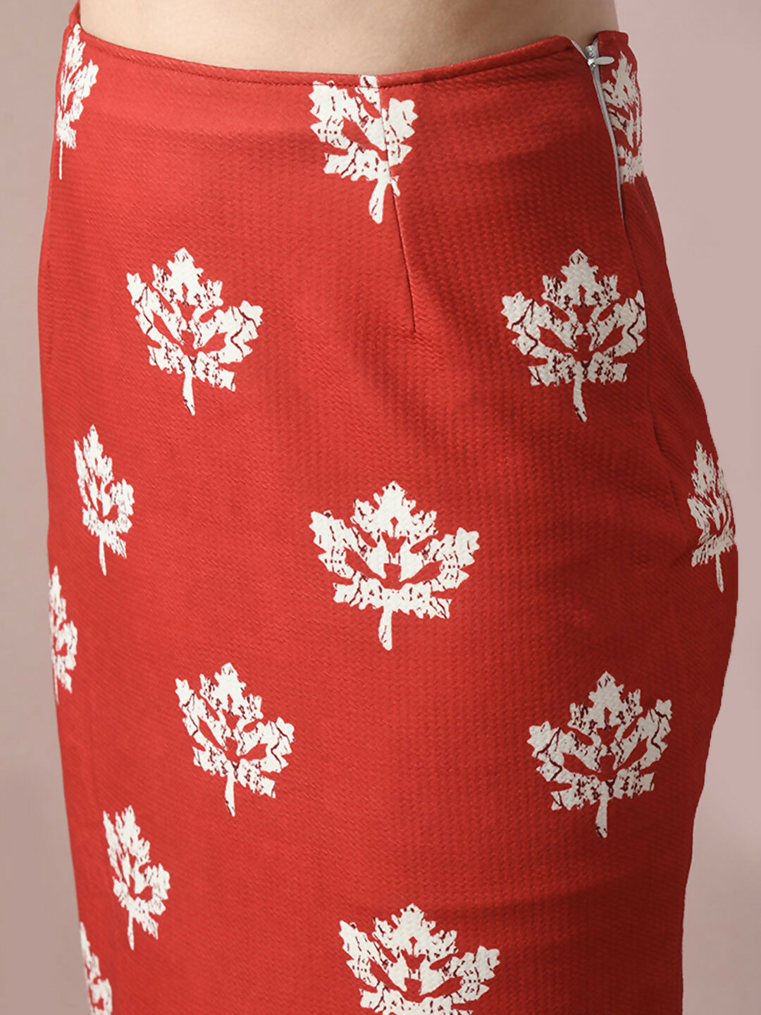 Myshka Women's Rust Printed Knee Length Party Embellished Skirts - Distacart