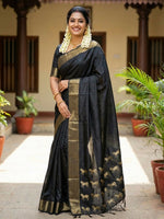 Thumbnail for Astita Black Soft Silk Saree - Distacart