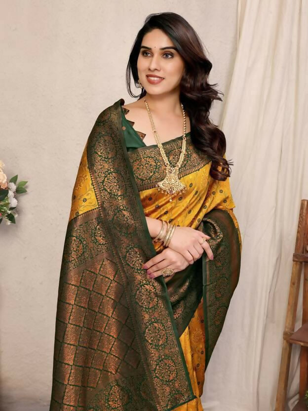 Preksha Creation Multicolor Designer Banarasi Soft Silk Women Saree