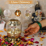 Thumbnail for Not Available Pure Brass Akhand Jyot Diya with Borosilicate Glass Cover - Dista