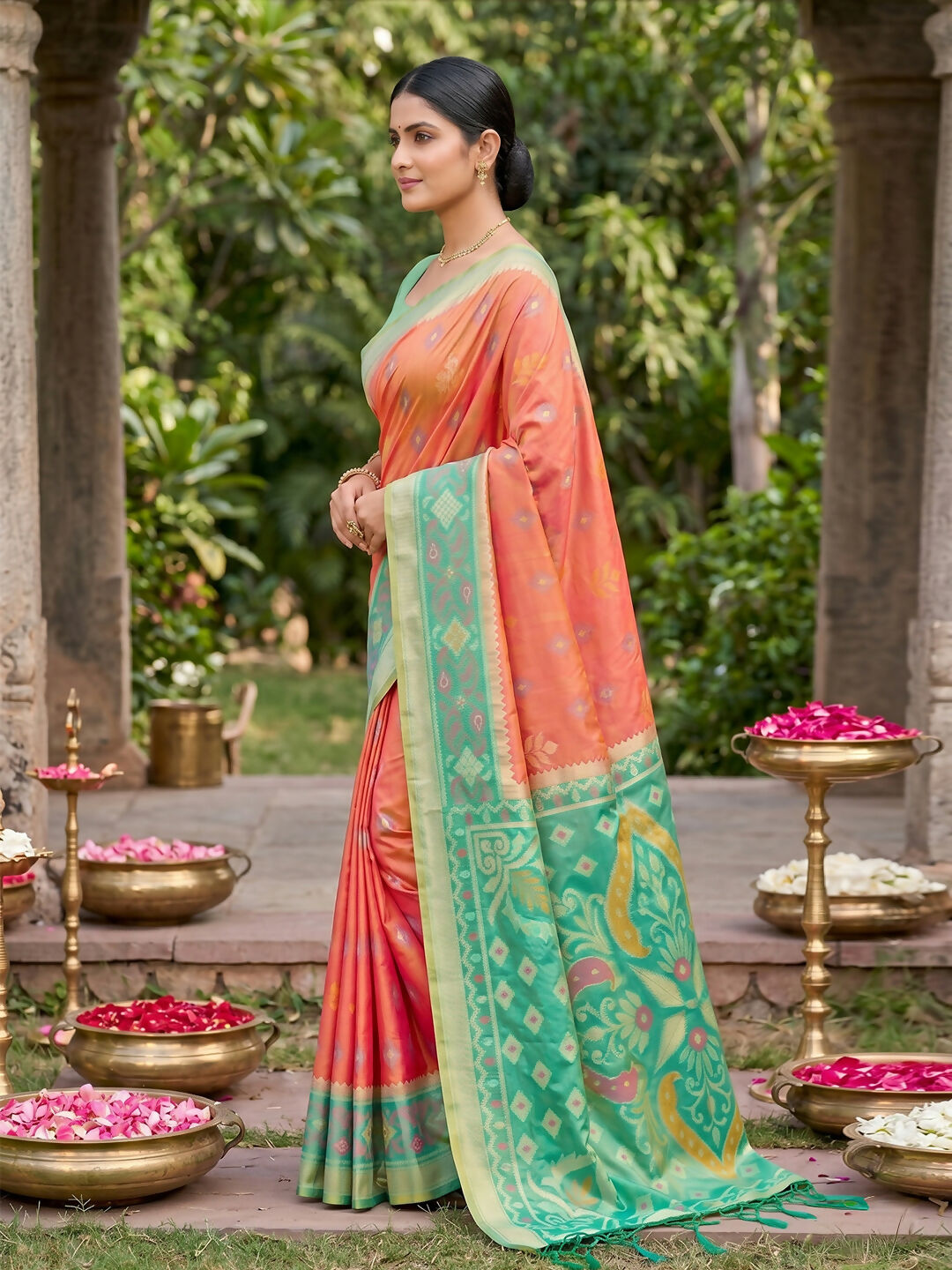 Shree Shyam Fashion Mustard Soft Silk Saree - Dista