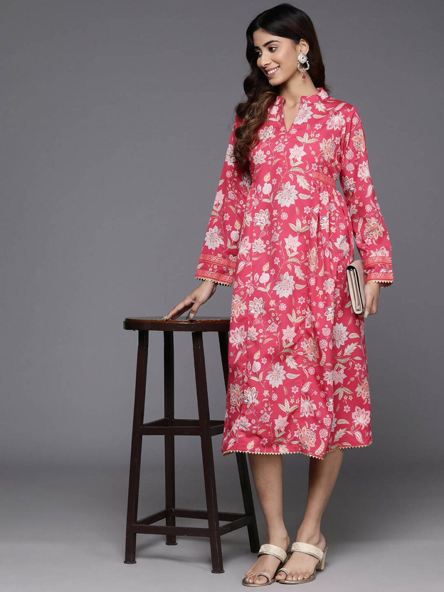 Ahalyaa Women's Traditional wear Dress - Pink - Distacart