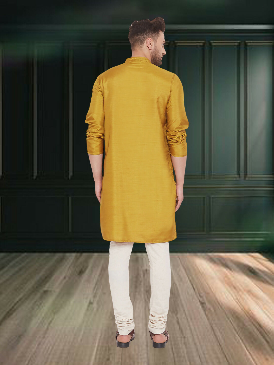 Even Apparels Men's Art Silk Beige Kurta - Distacart