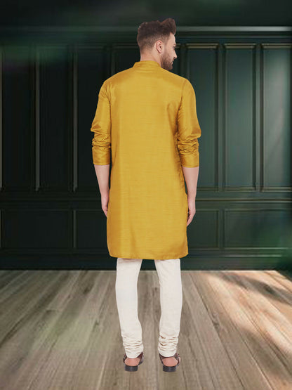 Even Apparels Men's Art Silk Beige Kurta - Distacart