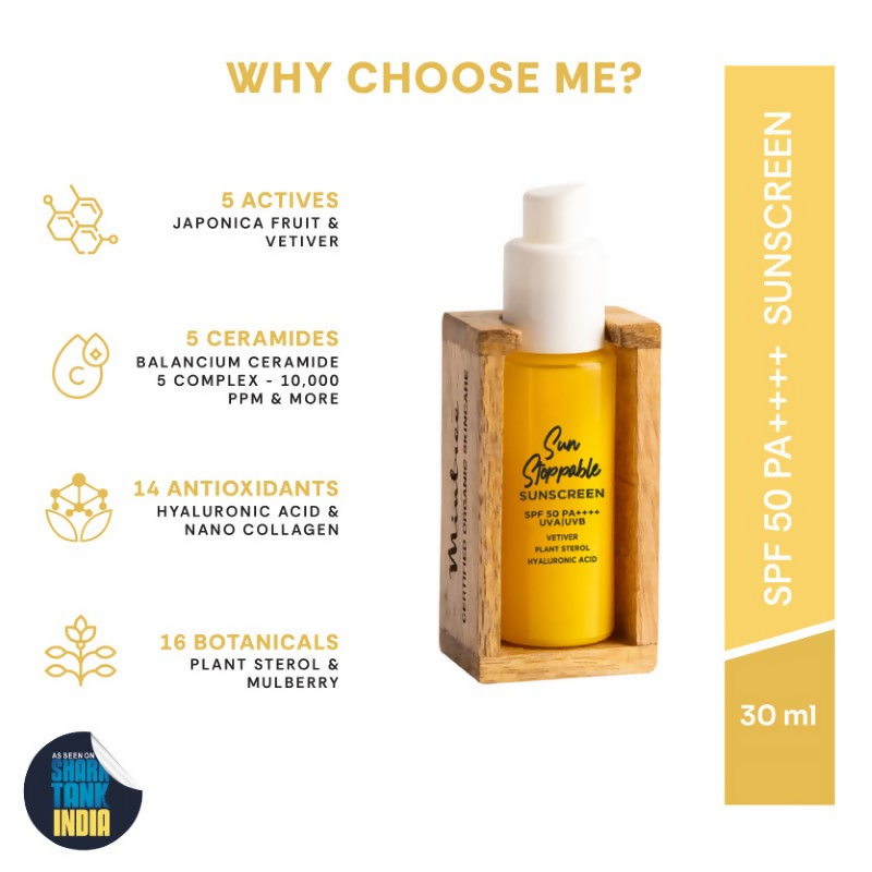 Mintree Certified Organic & Vegan Sun Stoppable Sunscreen SPF 50 PA++++ - Distacart