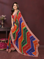 Thumbnail for Ai Fashion Multi Georgette Digital Print Party Wear Saree