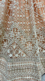 Thumbnail for Jyoti Fashion Women's Peach Net Patterned Thread Embroidered with Sequins Wedding Lehenga Choli - Distacart