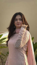 Thumbnail for Preksha Creation Women Gown Faux Georgette With Thread Sequin With Dupatta And Choudidar - Pink - Distacart