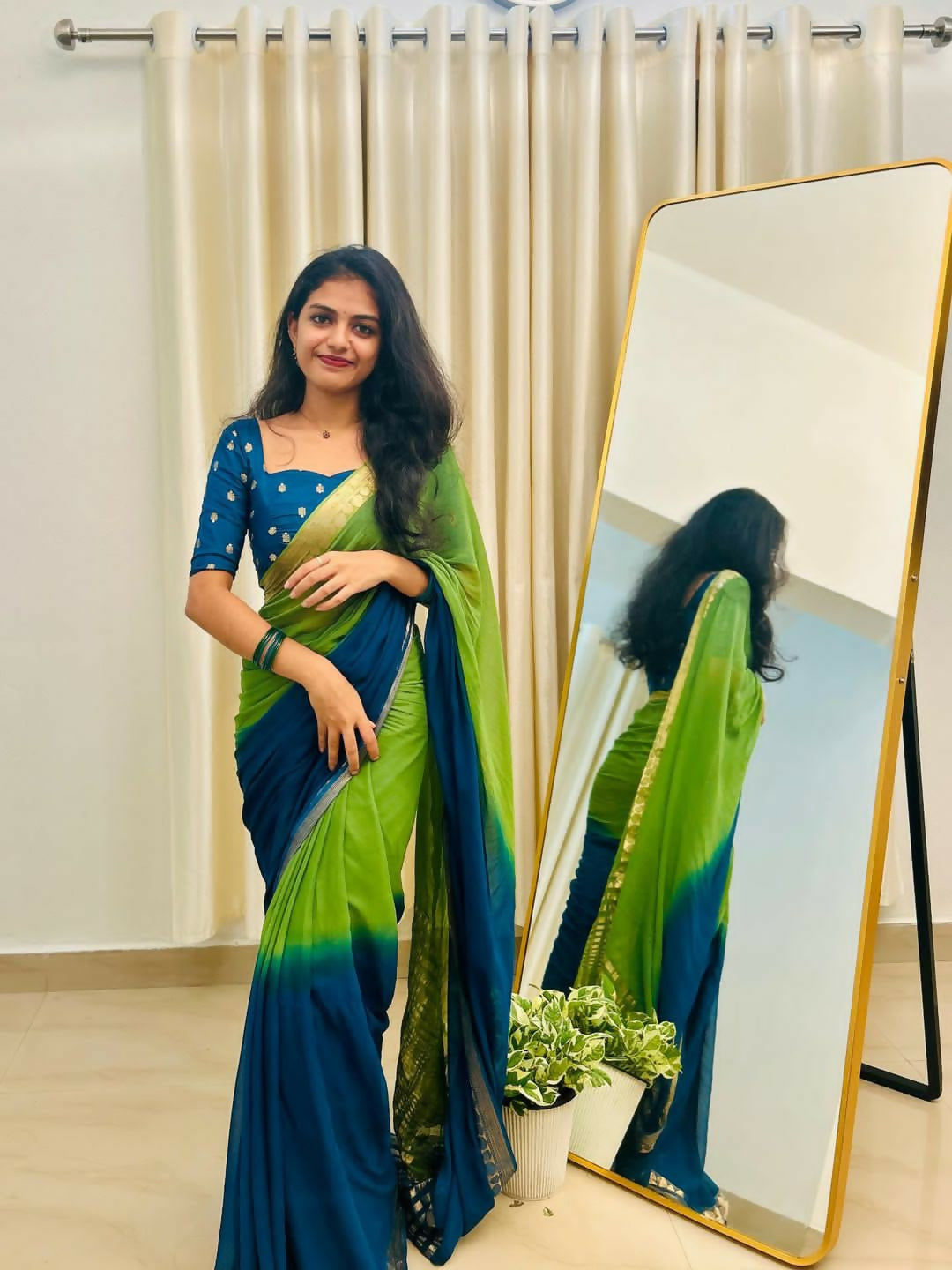 Exclusive Collection Green Party Wear Georgette Saree