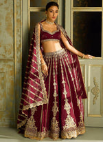 Thumbnail for Aastha Fashion Red Kasturi Silk Designer Wedding Wear Lehenga Choli