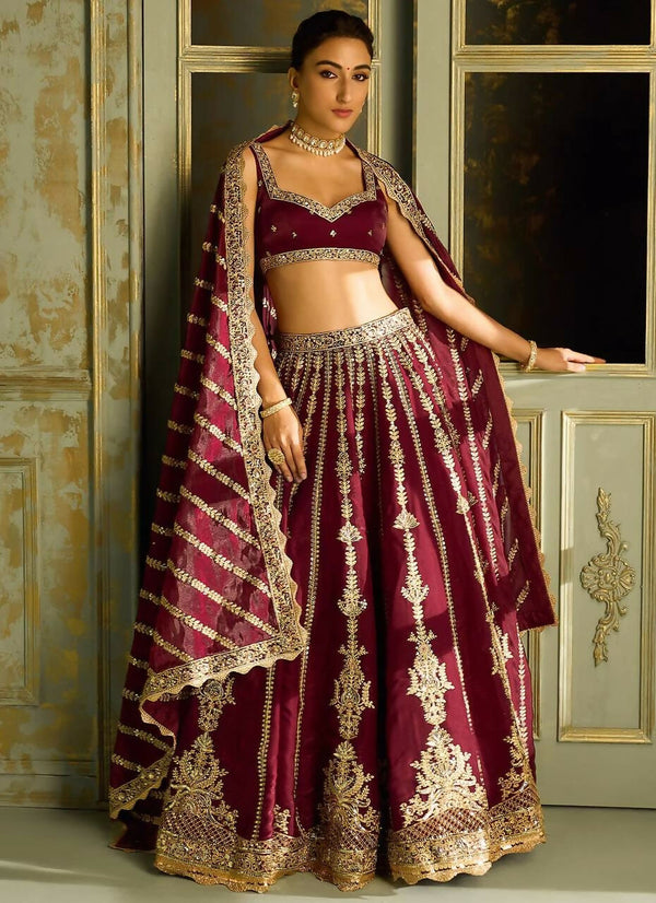 Aastha Fashion Red Kasturi Silk Designer Wedding Wear Lehenga Choli
