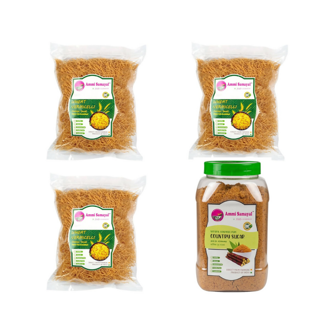 Ammi Samayal Wheat Vermicelli (Semiya/Sevai) and Country Sugar Combo - Distacart